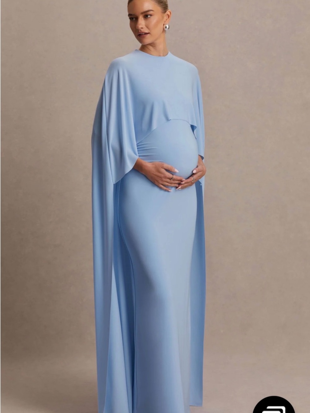 Club L London Sky Blue Maternity Maxi Gown